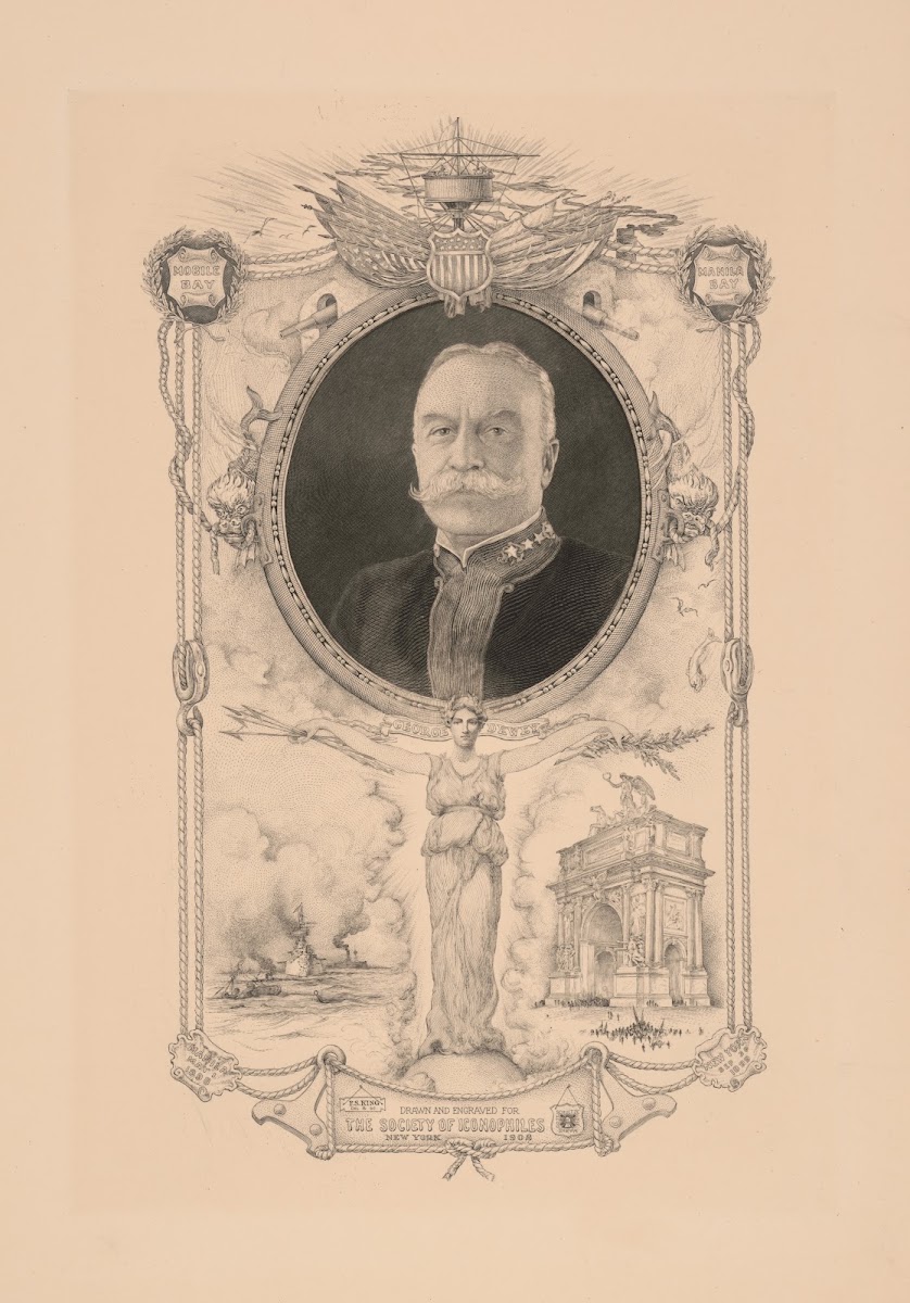 Portrait of Admiral Dewey commemorating his arrival in New York September 1899 1