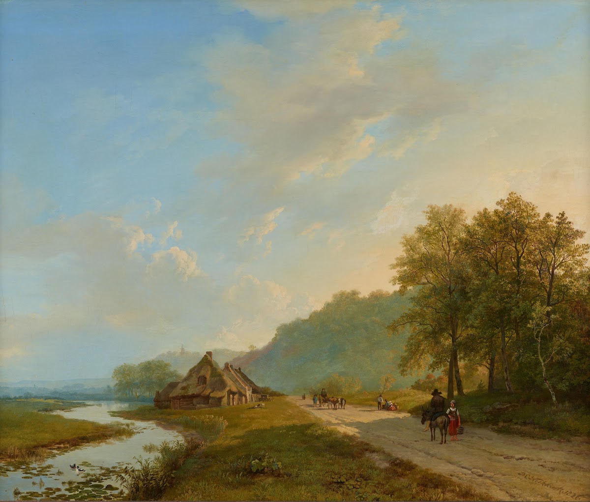 Blick auf den Weg der Hügelreihe von Beek bei Nijmegen 1826