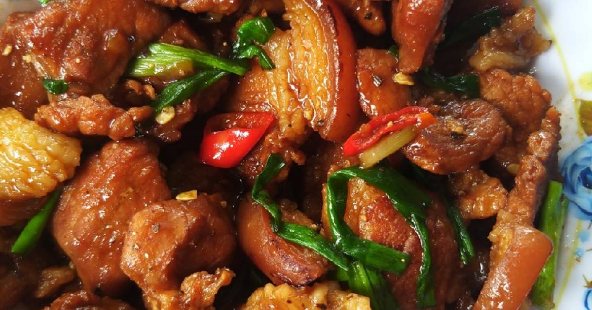 Thịt ba rọi kho tiêu