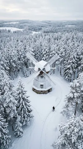 Snowy Windmill Drone
