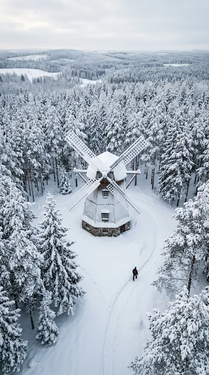 Snowy Windmill Drone