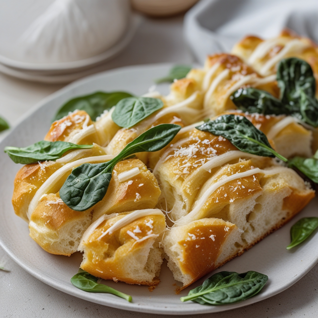 Final Cheesy Spinach & Garlic Pull-Apart Bread with Secret Veggie Boost