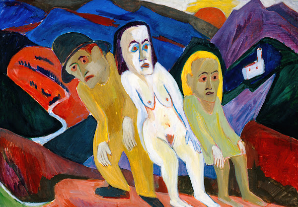 Drei Menschen in Landschaft 1926