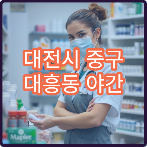 대전시 중구 대흥동 야간 영업 문여는 약국 퇴근 후 약국 찾기