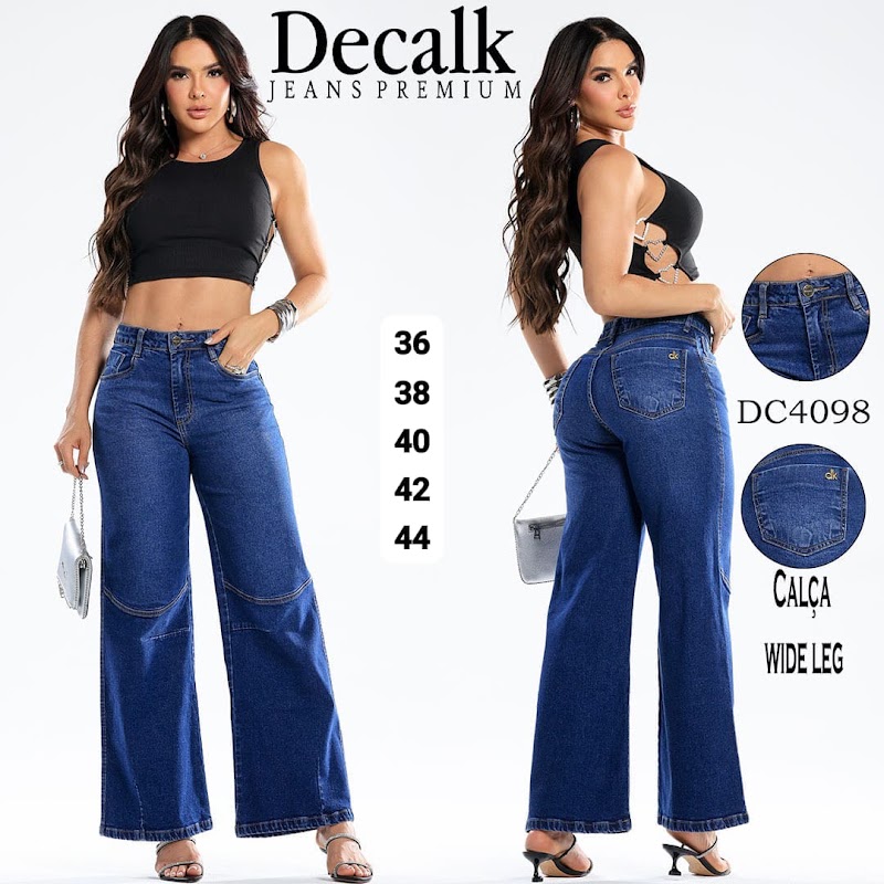 Pantalón jeans wide leg tiro alto