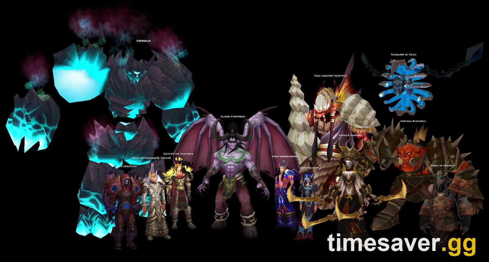 The nine Black Temple boss encounters