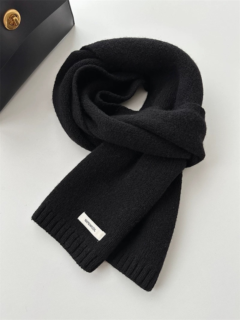 Wool Knit Scarf, 100% Australian Wool, 162x20 cm