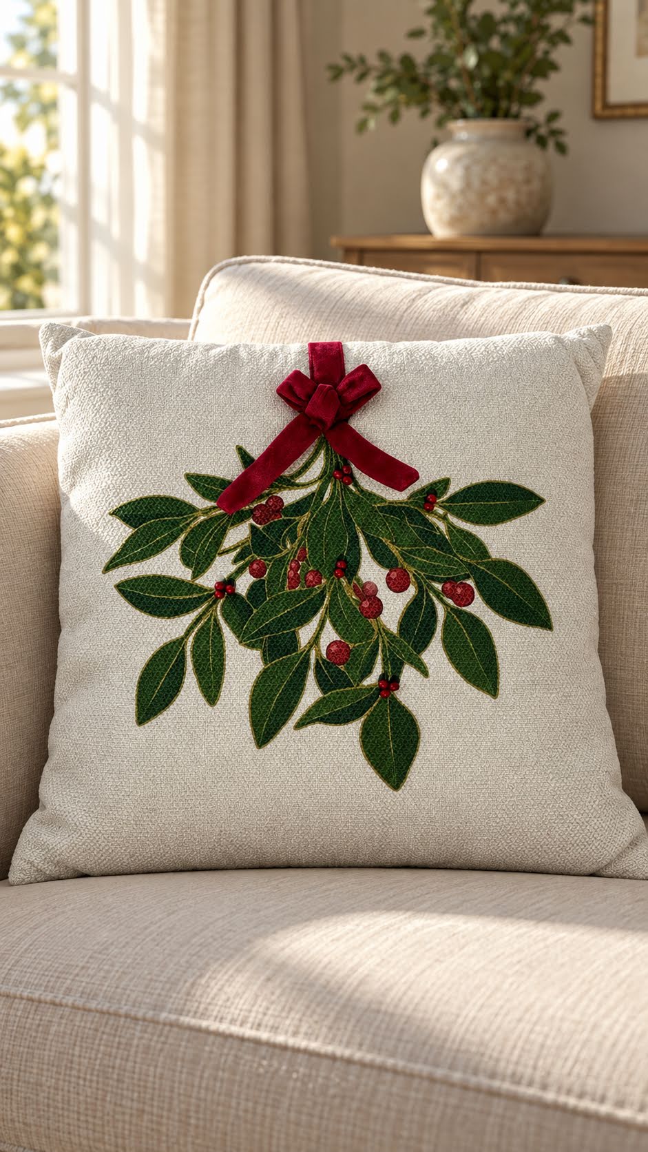 Cojín de Navidad Muerdago