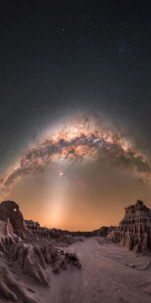 Milky Way Over Desert Canyons 2K iPhone Wallpaper Background