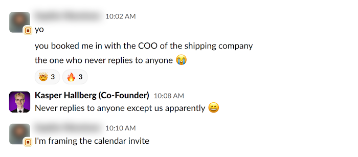 Client message in Slack