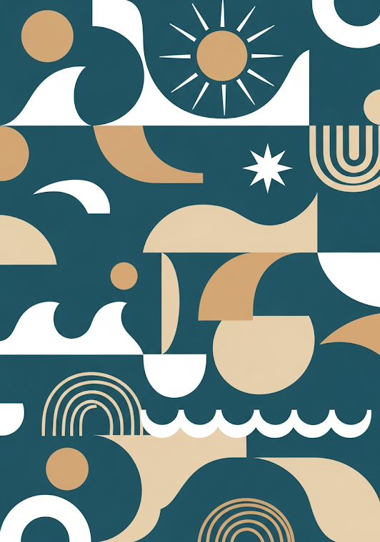 Abstract Geometric Ocean Pattern