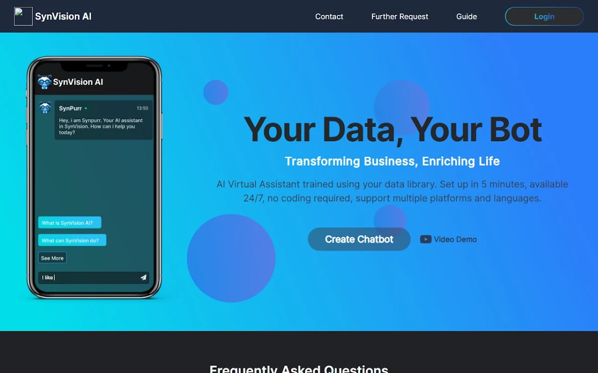 Captura de SynVisionAI Chatbot