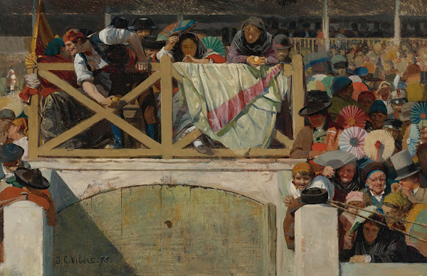 At the corrida 1875