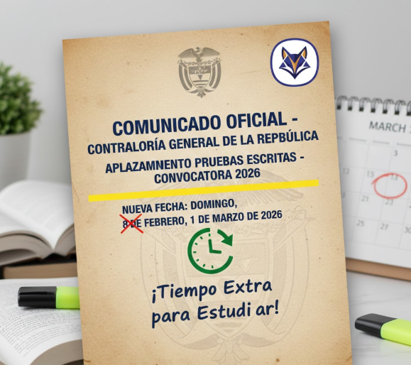 ¡Atención! Aplazadas Pruebas de la Contraloría General 2026
