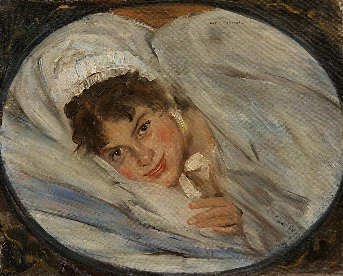 Mädchenkopf im Kissen 1898
