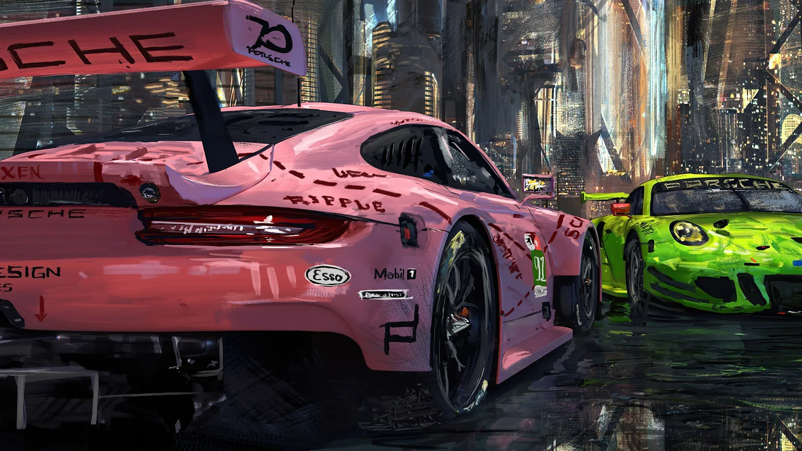 Porsche Designs Sketch Art 4K Desktop Wallpaper Background [3840x2160] Free Download