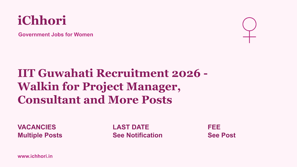 IIT Guwahati Recruitment 2026 - Walkin for Project Manager, Consultant and More Posts - iChhori