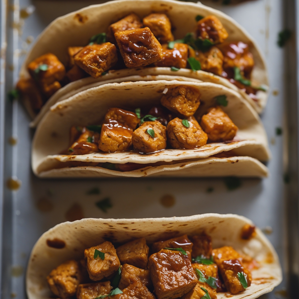Final Buffalo Tempeh Tacos with Sweet Potato & Smoky Black Bean Slaw