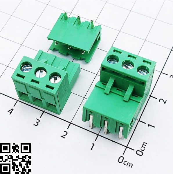 KF-5.08-3-R Terminal Block Plug-in Hàn PCB 3 Chân Cong 5.08mm 300V 15A
