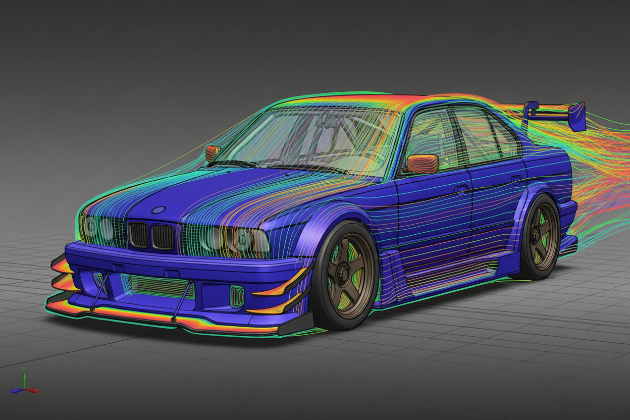 E34 aerodynamics CFD simulation