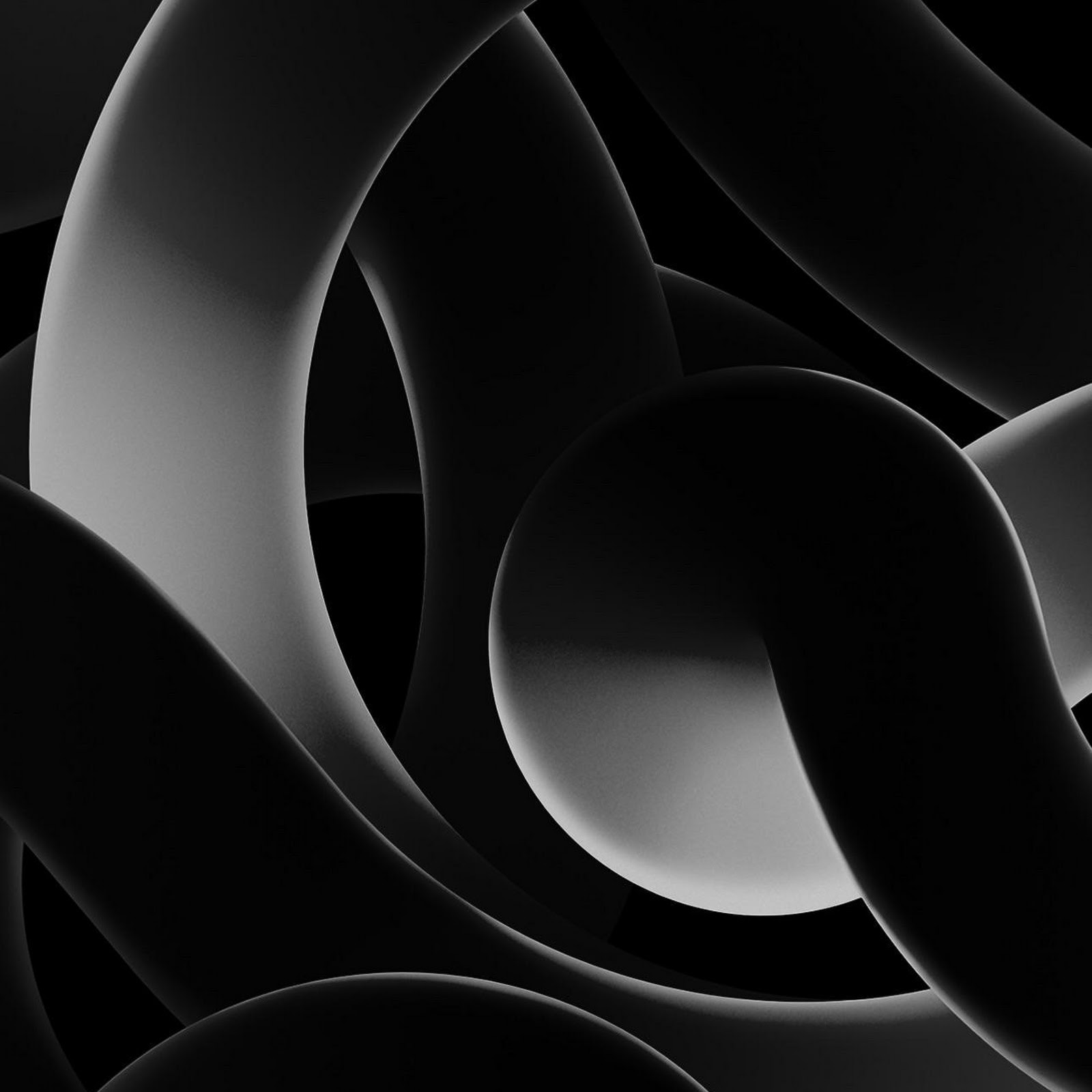 Download Abstract Black Swirling Tubes Full HD iPhone