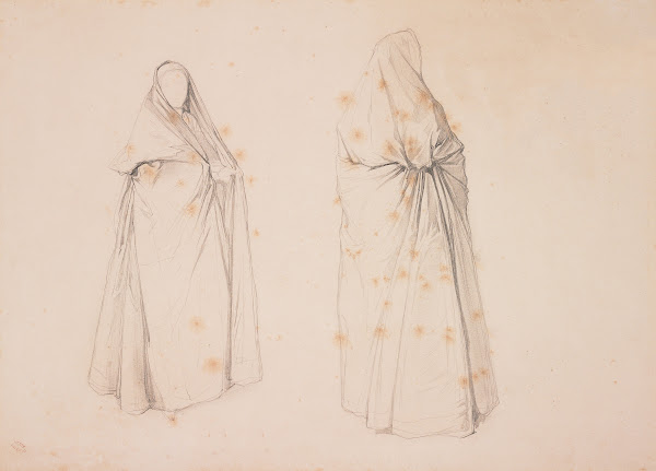 Studies of a Full Length Hooded Cape 19th century