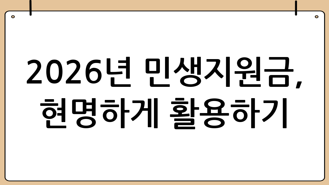 2026년 민생지원금, 현명하게 활용하기
