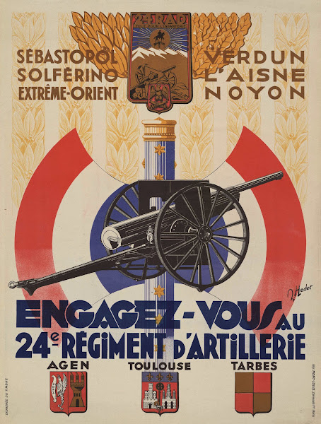 Affiche De Recrutement De Larmée De Vichy  24e Régiment Dartillerie 1940 1942