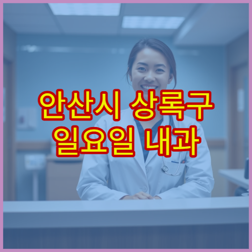 안산시 상록구 일요일 내과 진료 병원 감기·장염 치료 상담 가능