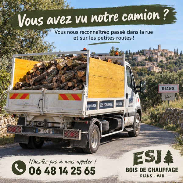 ESJ Bois de Chauffage · Bois de chauffage sec et local, livré à Rians