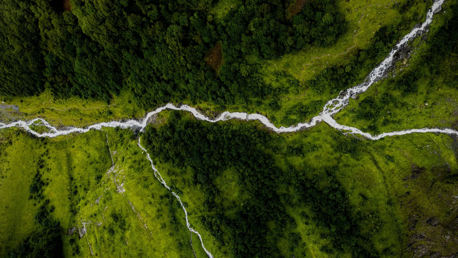 Nature, Aerial View, River, Forest 4K Wallpaper Background (4000x2250)