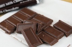 Chocolate đen cắt thành miếng nhỏ, cho vào cốc. Đun nóng sữa tươi, đổ từ từ sữa tươi vào cốc chocolate đen.