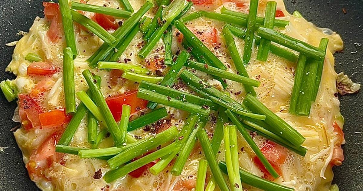Eatclean: Trứng Chiên Nấm Kim Châm & Cà Chua
