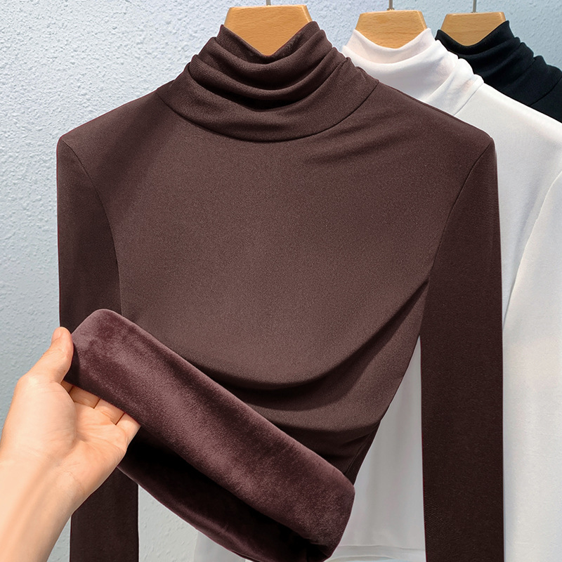 Ladies Turtleneck Top, Mesh Fabric, Lined