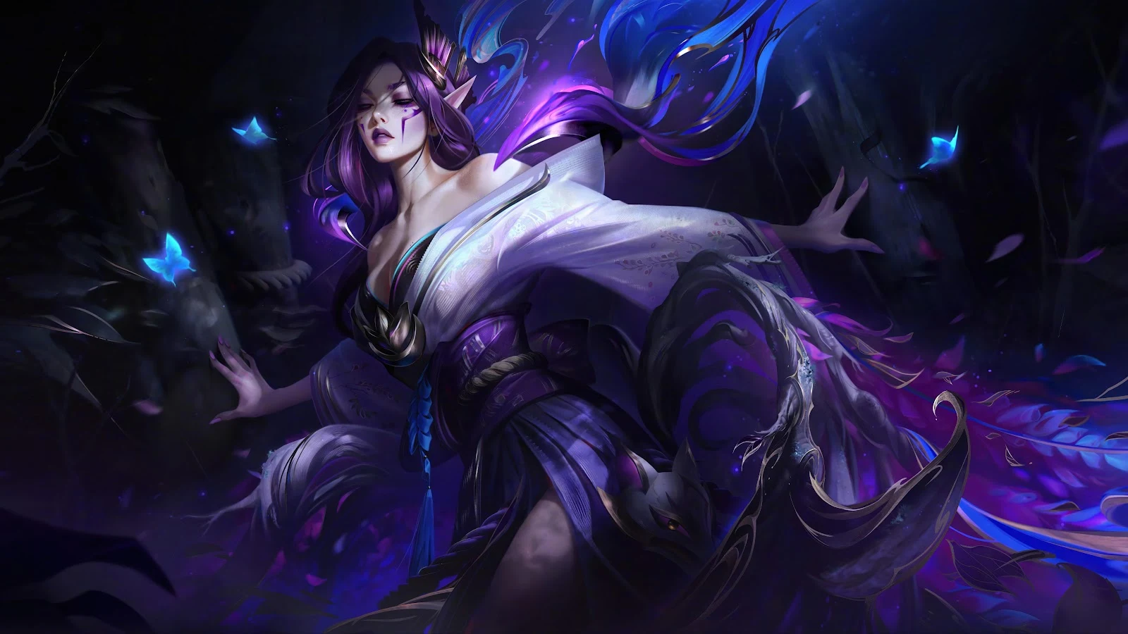 Fantasy Art, Kimono, Woman, Digital Painting 8K Wallpaper Background (7680x4320)