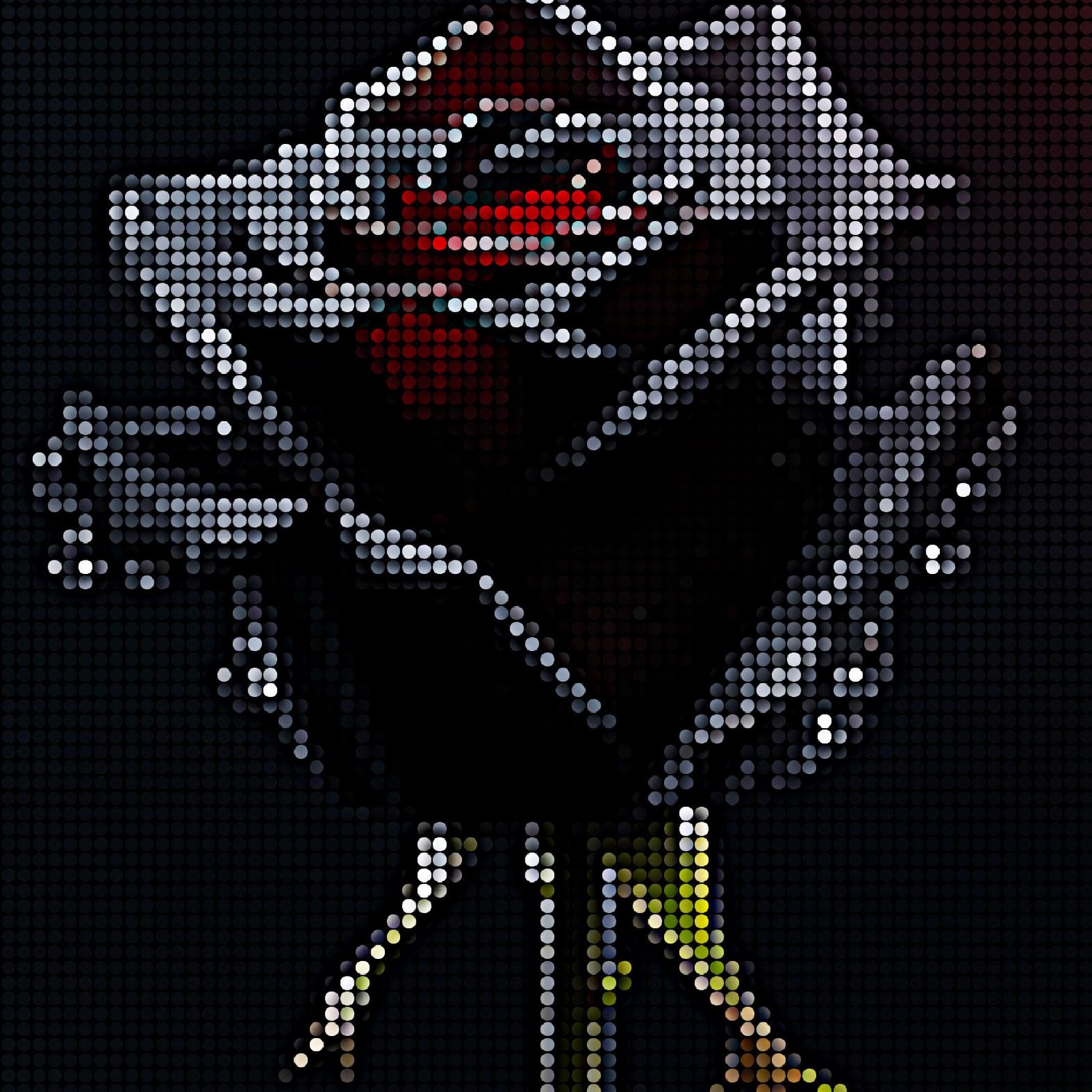 Download Pixelated Silver Rose 2K iPhone
