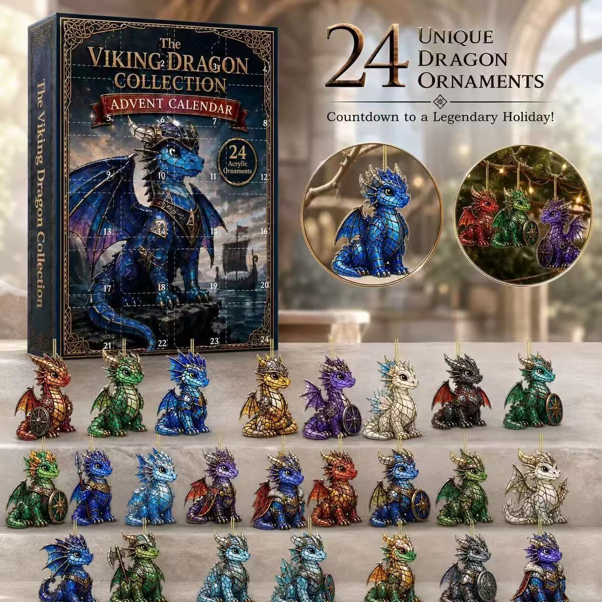 Dekorativer Acryl-Adventskalender mit Anhängern
