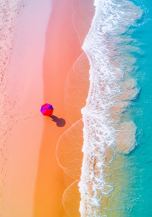 Abstract Beach Umbrella Aerial