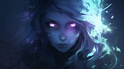 Ai Art, Illustration, Women, Glowing, Face 5K Wallpaper Background