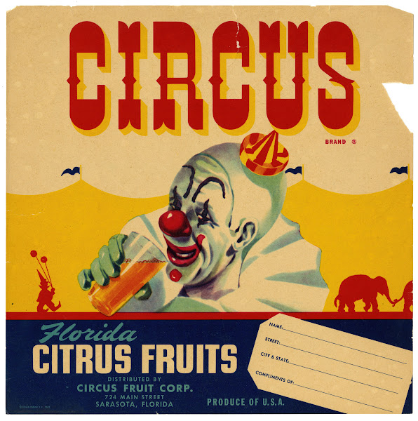 Circus Brand Florida Citrus Fruit Label 1940s