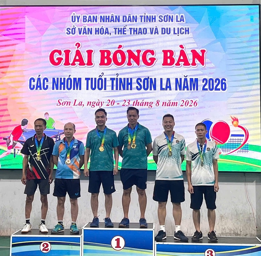 Đoàn vận động viên Trường Đại học Tây Bắc thắng lớn tại giải bóng bàn các nhóm tuổi tỉnh Sơn La năm 2026