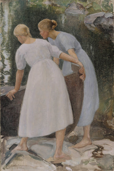 Girls Pushing A Boat 1925