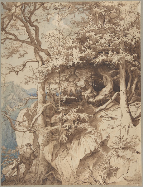 Hunters in an Outlook on a Mountain ca 1870