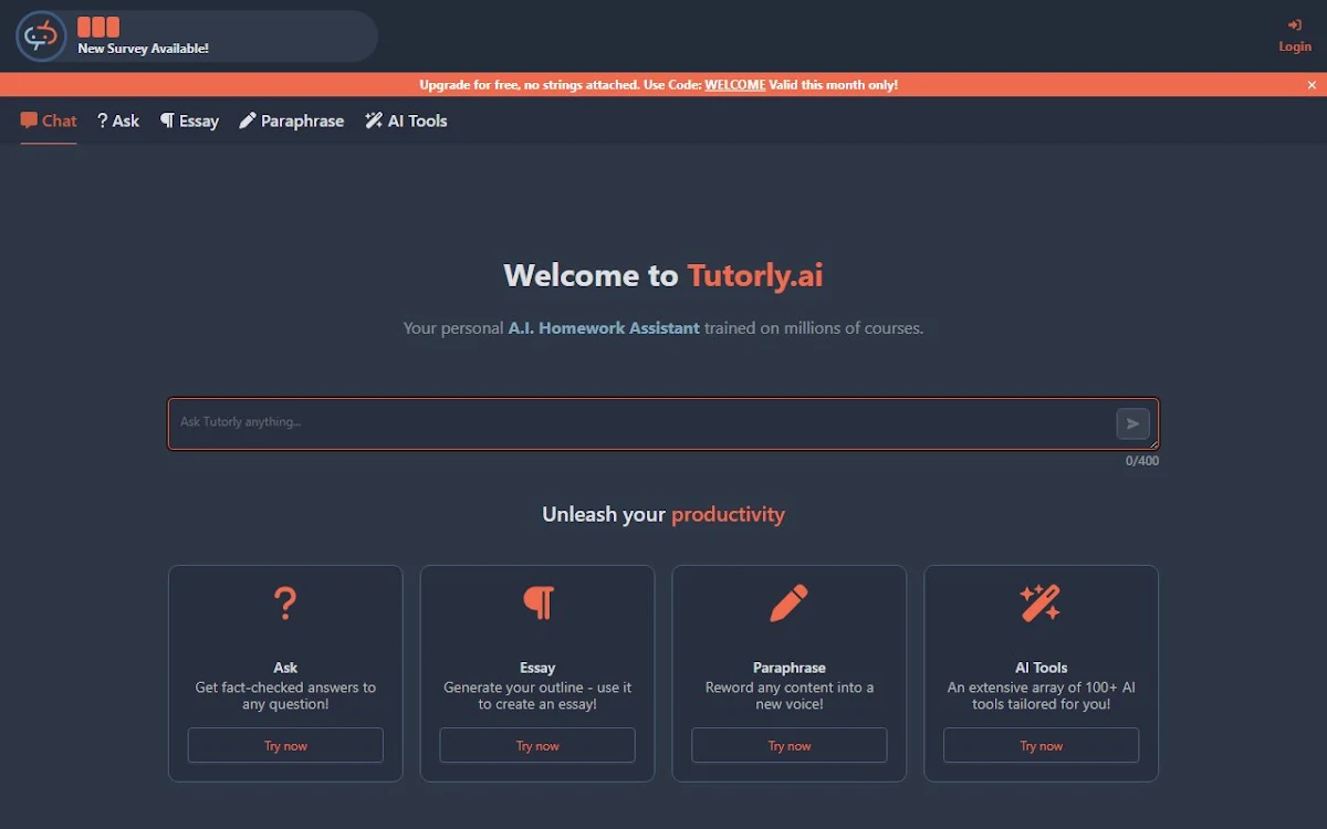 Captura de Tutorly AI