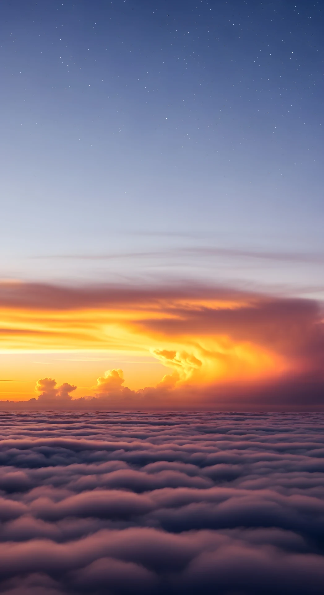 Towering Cumulus Clouds at Dusk Over a Distant City - Free 4K mobile Wallpaper