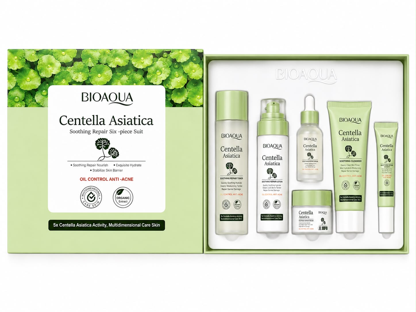 Bioaqua Centella Asiatica Soothing Repair Six-Piece Suit