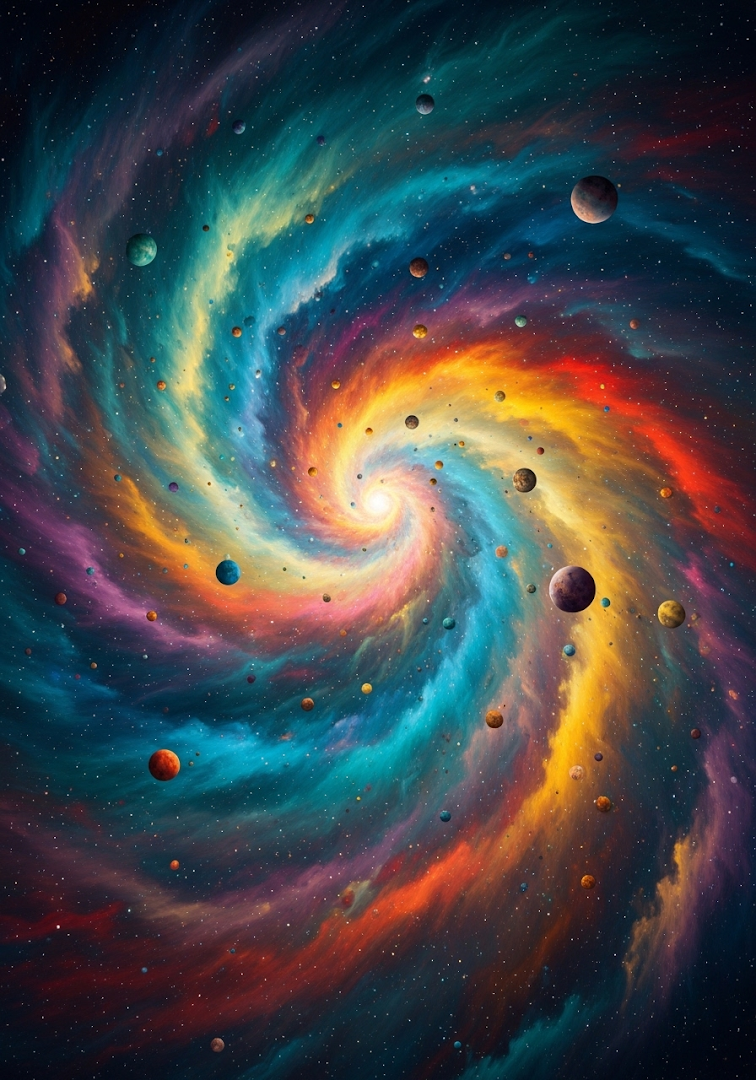 Vibrant Cosmic Swirl