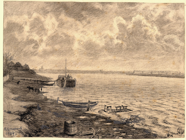 On the Banks of the Irtysh River near Omsk 1904