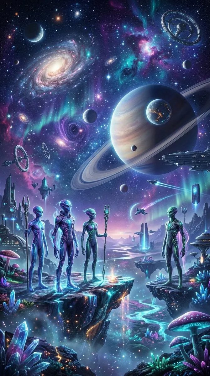 Los alienígenas tienen elegantes humanoides