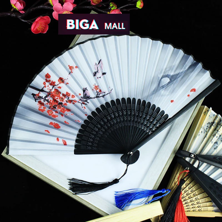 Quạt Cổ Trang Vải Lụa | Phụ Kiện Chụp Ảnh Áo Dài Độc Đáo 7